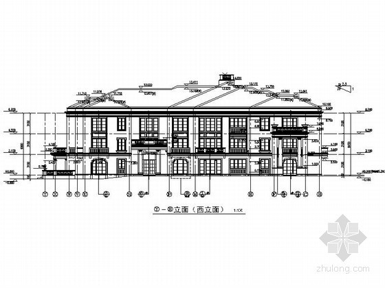 [杭州]西湖区某四层法式奢华花园洋房建筑施工图-图6