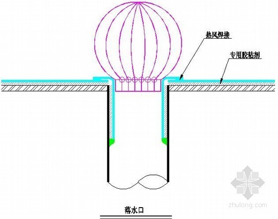 落水口做法图集资料下载-屋面落水口防水做法详图