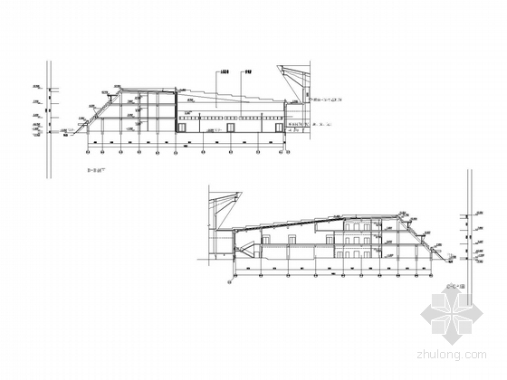 [河南]3层现代风格大型博物馆建筑设计方案文本（含cad）-博物馆剖面图