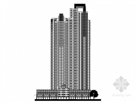 高层办公楼毕业设计建筑图资料下载-[毕业设计]沿江高层商业及办公单体建筑设计施工图（知名建筑设计院）