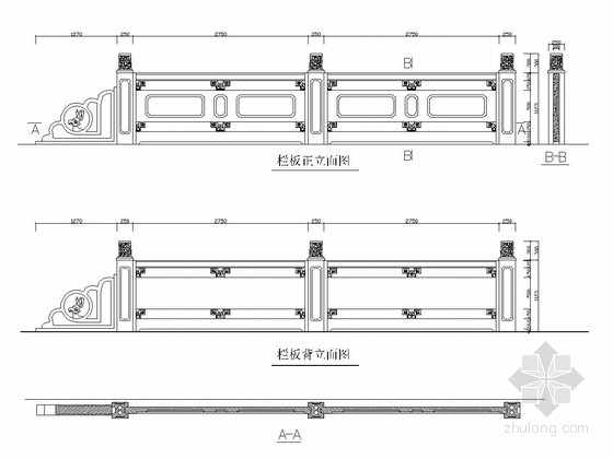 桥梁护栏栏杆设计图资料下载-道路工程多样式石栏杆设计图（34张）