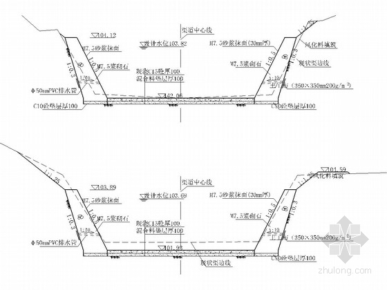 [江西]灌区输水渠道节水改造工程施工图(干渠)-渠道典型横断面施工图 