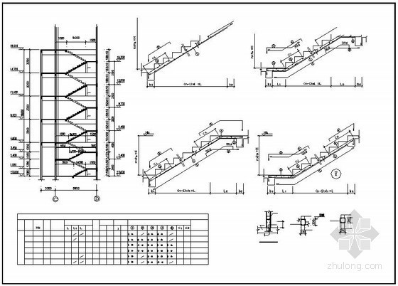 框架楼梯设计详图资料下载-某框架办公楼楼梯构造详图