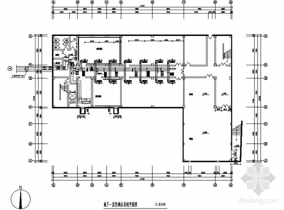 10层公寓地下室平面图资料下载-山东某护理学院楼地下室空调平面图