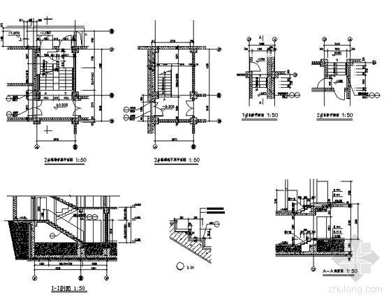 [北京市]某信访办扩建工程建筑施工图设计套图(含无障碍设计详图)-2#楼梯改造详图.1#