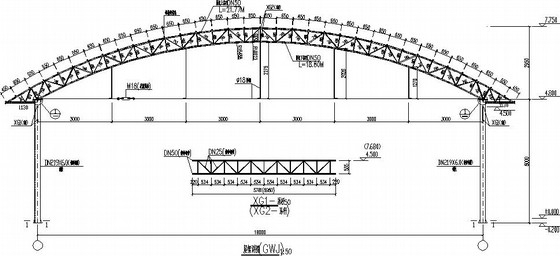 轻工市场设计方案资料下载-综合市场钢架棚结构设计方案图