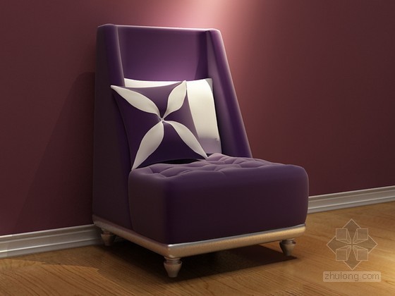 欧式单人沙发3D模型资料下载-欧式单人沙发