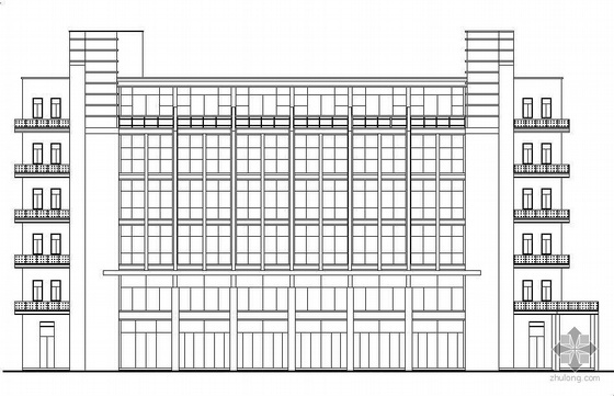 小型办公楼建筑结构施工图资料下载-某六层沿街商务办公楼建筑结构施工图