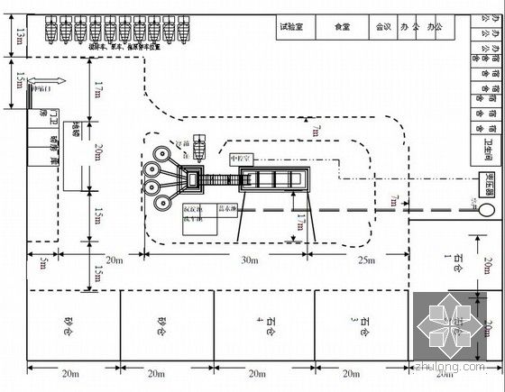 拌合站平面佈置示意圖
