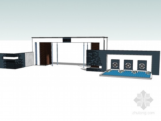 高技派资料下载-徽派大门SketchUp模型