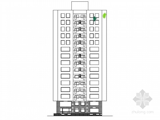 15层办公楼效果图资料下载-[蒙古]某十五层办公楼建筑施工图（含效果图）