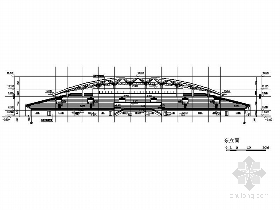 [南京]现代大学主体育场建筑设计扩初（知名设计院）-现代大学主体育场立面图