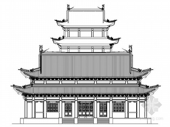 华藏寺大雄宝殿建筑施工图资料下载-[古建]某寺大雄宝殿建筑施工图