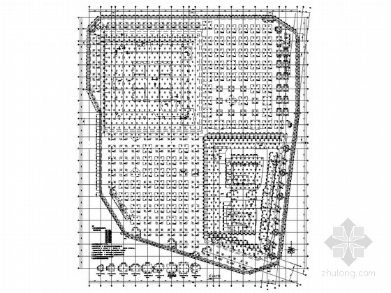[天津]83层与24层筒中筒结构超高层办公大厦结构施工图（358米 地下四层 CAD与PDF双版本）-桩基平面图 