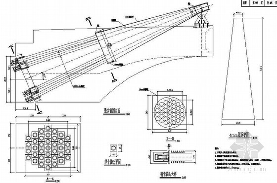 180米悬索桥资料下载-78+180+78m自锚式悬索桥缆索锚固构造节点详图设计