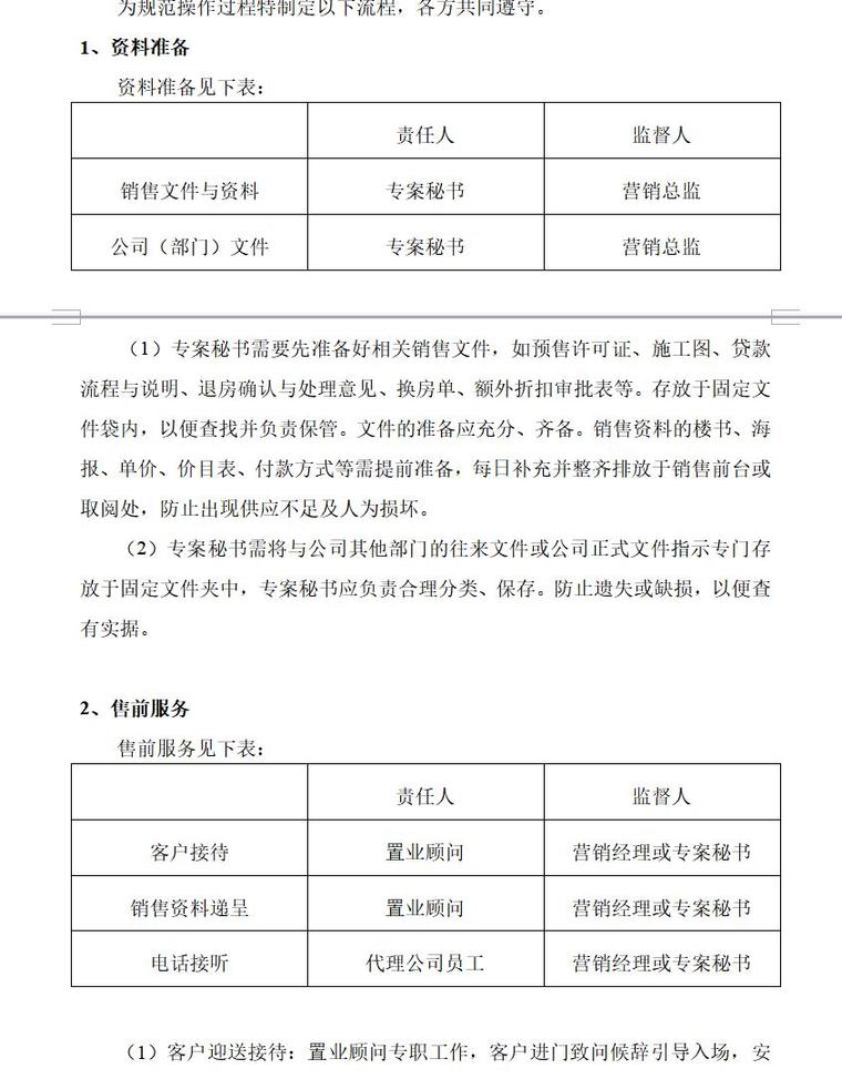 房地产销售代理管理制度办法（共13页）-销售中心现场操作流程规范