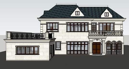 晶钢门板3d模型资料下载-钢框架+ALC板装配式别墅案例介绍