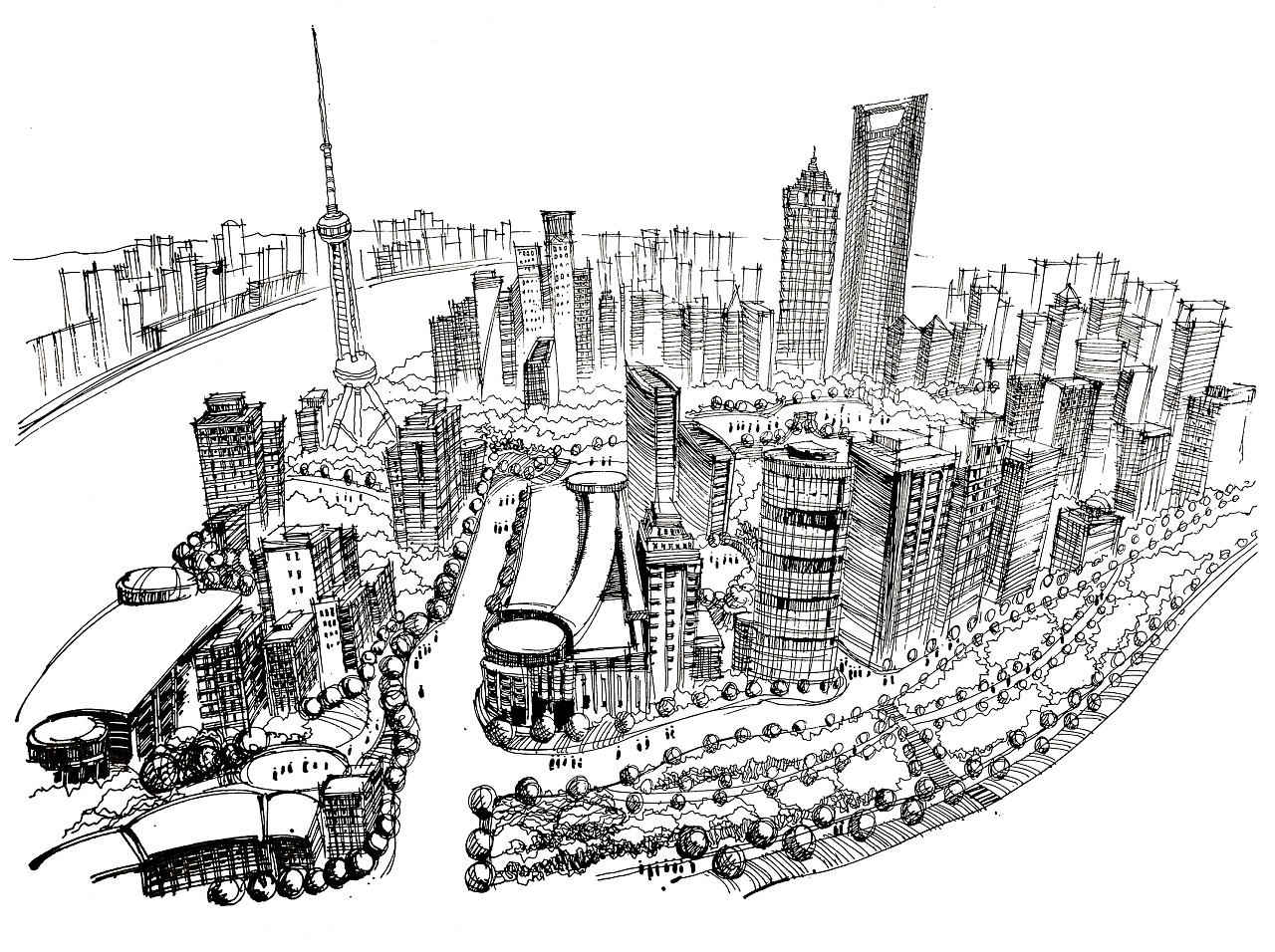 [分享]匠人营国|郑昌辉建筑钢笔画