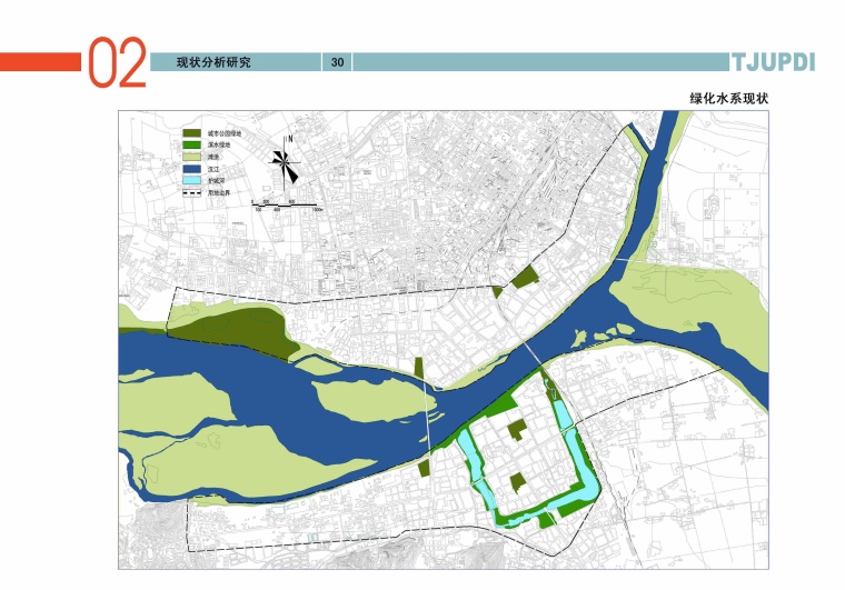 [湖北]汉江两岸概念性城市设计方案文本-B05绿化水系现状