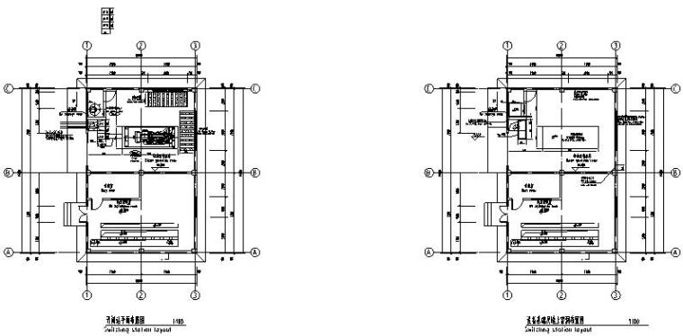天津宜家变电所系统图-发电机房 设备平面布置图