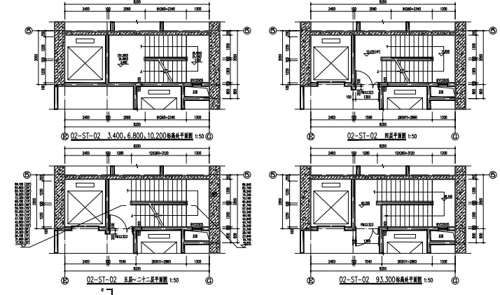 [独家]绿色建筑设计-长春智慧城市产业基地（一期）项目建筑施工图（PDF+CAD）-楼梯详图（2）