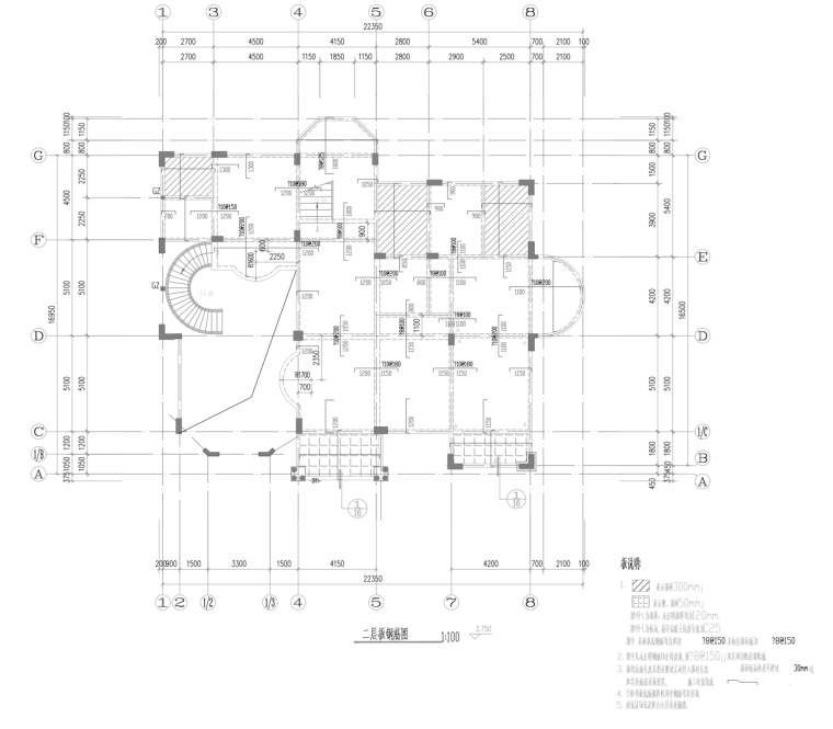 欧式三层坡屋顶独栋别墅庭院建筑施工图-屏幕快照 2019-01-23 上午11.43.12