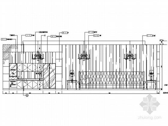 [浙江]高级娱乐会所Ktv室内装修施工图（含实景）一层包厢立面图 
