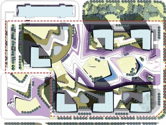 办公楼屋顶花园图资料下载-[北京]现代化环球科研办公楼景观设计方案（含屋顶花园)