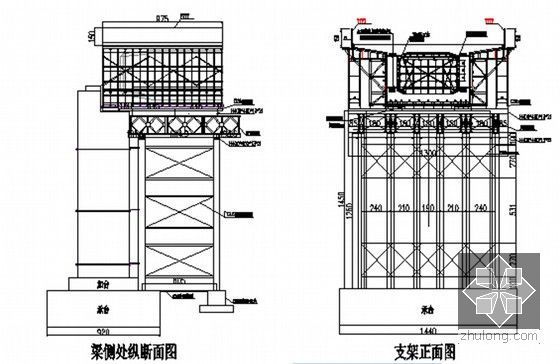 [广东]铁路站前工程总体实施性施工组织设计221页（路桥涵 轨道站场）-边跨现浇支架示意图