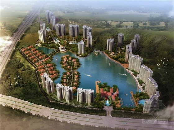 高层住宅湖景资料下载-[广东]现代风格高档海景住宅区规划设计方案文本（含别墅 高层住宅）