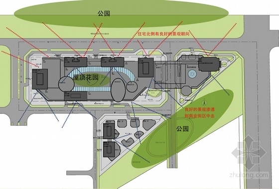 [四川]商业核心区artdeco风格城市综合体建筑设计方案文本（花园MAll）-商业核心区artdeco风格城市综合体分析图