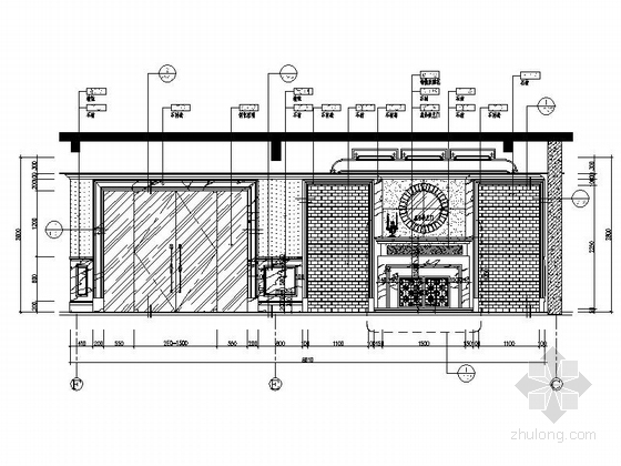 [北京]高贵欧式新古典主义风格两层别墅精装施工图（含方案）桌球室立面图