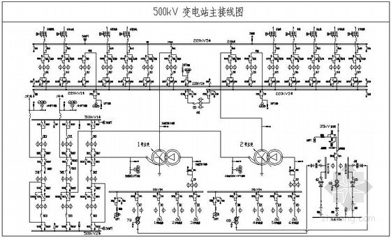 箱变继电保护资料下载-电力工程500kV变电站全套施工图纸878张（完整一二次系统图）