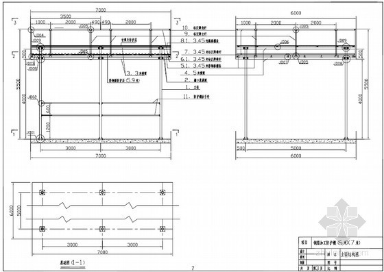 建筑工程施工现场安全防护制作安装标准化图集（三维效果及设计图）-钢筋加工防护棚设计图