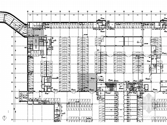 大型火车站综合交通枢纽南北广场地下空间结构施工图（含详细建筑图）-南广场地下二层平面图(K区)