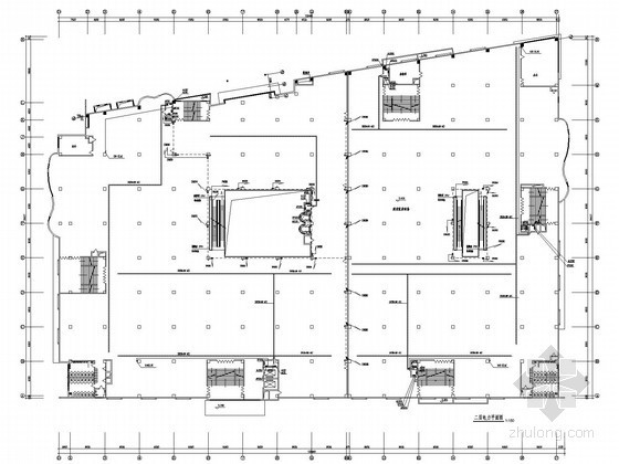 某建材商场电气施工图纸（含二次原理图）-二层电力平面图 