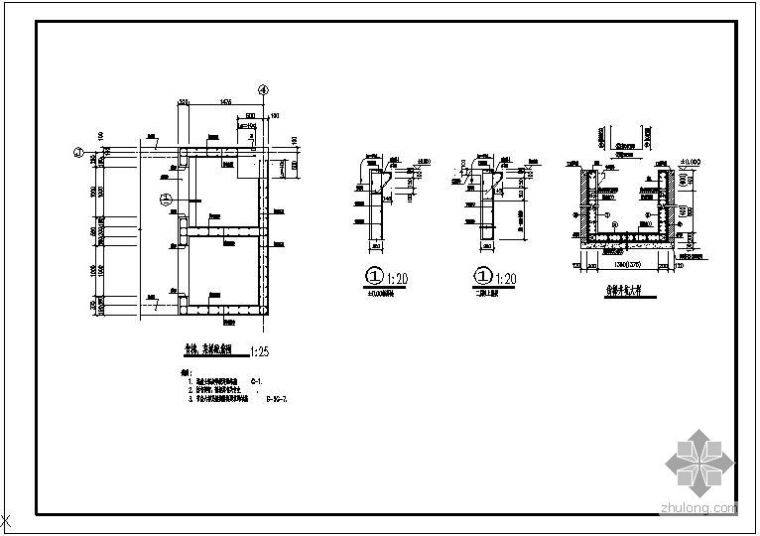 菜梯建筑图集资料下载-某货梯、菜梯配筋节点构造详图