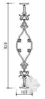 cad欧式铁艺栏杆资料下载-铁艺栏杆详图34