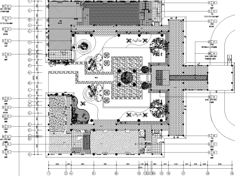 安置房项目装饰工程施工图预算（含全套图纸、计算书）-一层地面铺装图