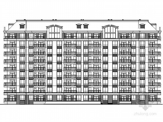 德国汉堡易北爱乐厅资料下载-某九层板式住宅建筑扩初图（北厅）