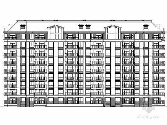 11层板式建筑资料下载-某九层板式住宅建筑扩初图（北厅）