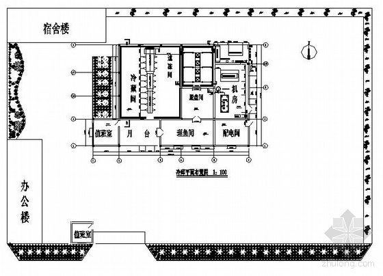 果汁冷库设计图资料下载-100吨冷库5吨速冻库设计图