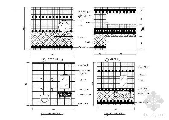操作间水电设计图资料下载-卫生间立面设计图