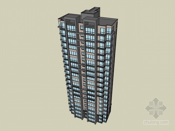 杭州高层住宅模型资料下载-高层住宅sketchup模型下载