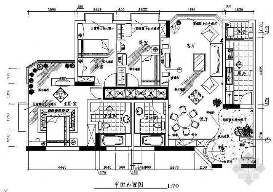 三居室CAD套图资料下载-三室二厅装修图