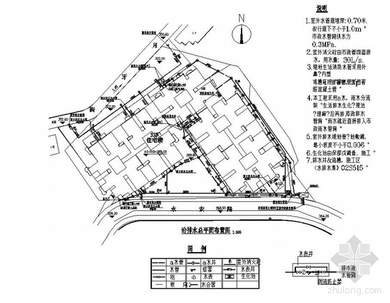 高层建筑给排水PPT资料下载-重庆某高层建筑给排水系统设计图