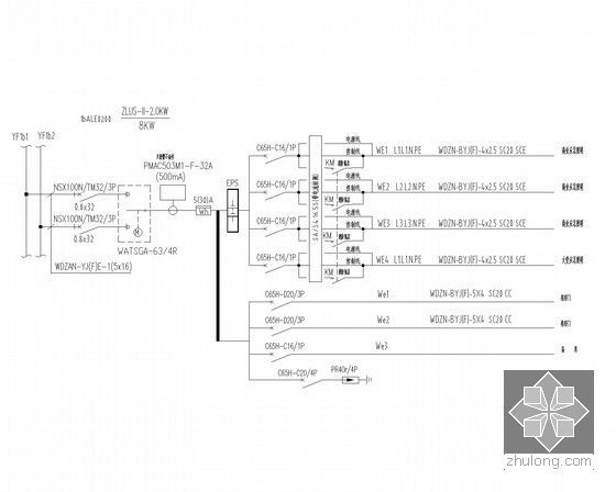 [四川]高层甲级写字楼强弱电施工图120张（甲级设计院 系统全面）-配电箱系统图