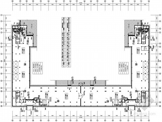 [福建]高等院校图书馆空调通风及防排烟系统设计施工图（含人防设计）-1-2#楼地下一层战时人防通风平面 