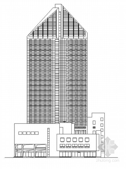 宾馆建筑施工图框架资料下载-[宁波]五星级高层框架筒体式酒店建筑施工图