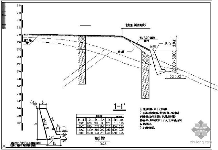 毛石挡土墙排水口图集资料下载-某挡土墙结构节点构造详图